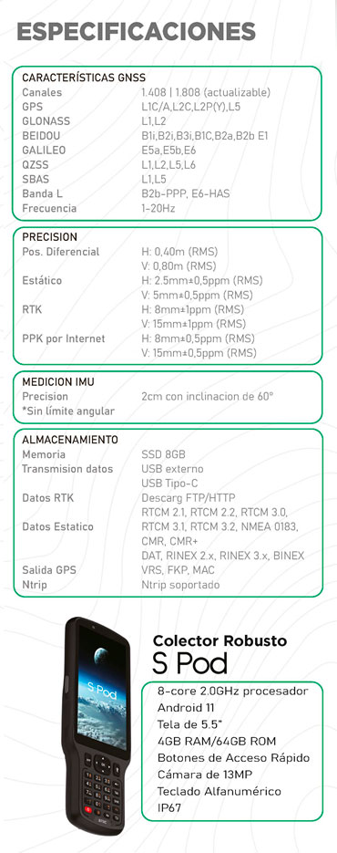 Láser x visual receptor GNSS RTK